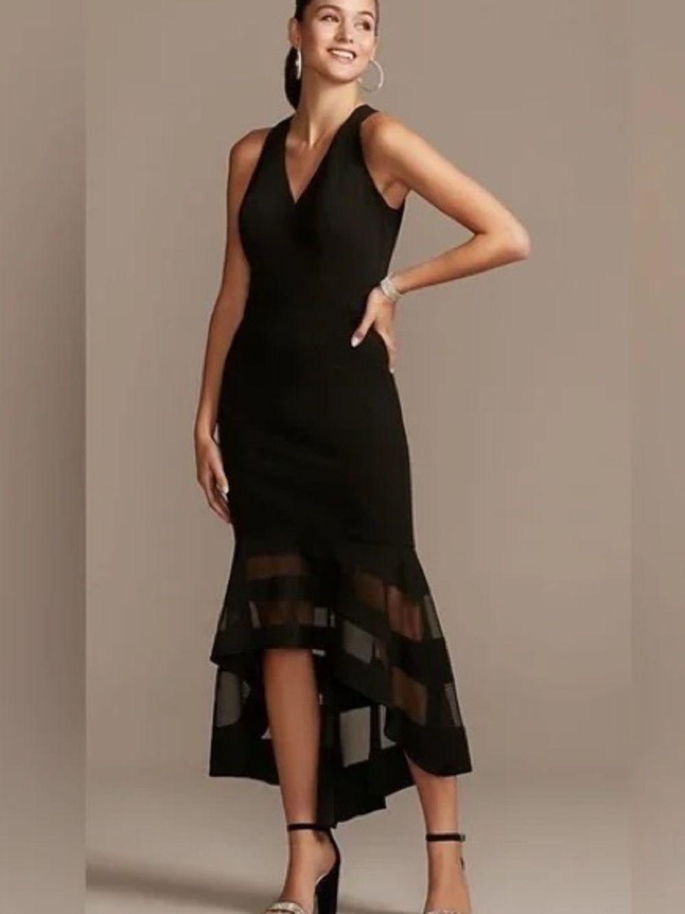 Xscape High-Low Formal Black Dress